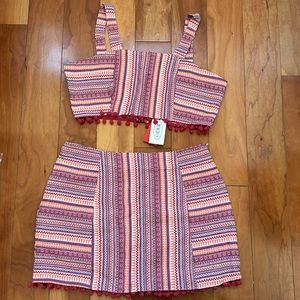 NWT + OG Packaging Cider Summer Skirt + Crop Top Set